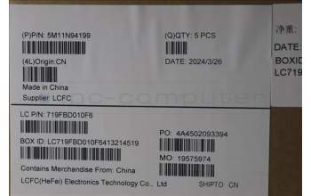 Lenovo 5M11N94199 C-Cover with keyboard, Italian, Black, Backlight, UK