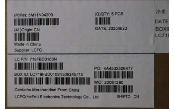 Lenovo 5M11N94209 MECH_ASM FRU KB RUS BL(CHY)US Bk