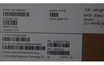 Lenovo 5M11N94228 MECH_ASM FRU KB NORDIC BL(TRI)UK Bk