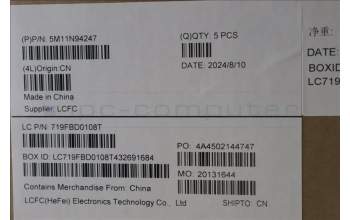 Lenovo 5M11N94247 C-Cover with keyboard, Icelandic, Black, Backlight, UK