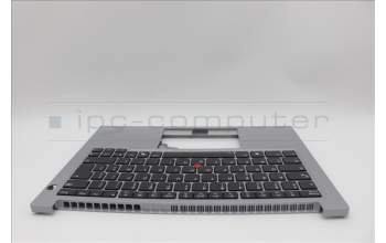 Lenovo 5M11N96175 C-Cover with keyboard, French, Arctic Grey, Backlight, US