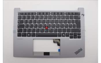 Lenovo 5M11N96179 C-Cover with keyboard, German, Arctic Grey, Backlight, UK