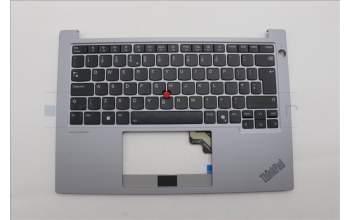 Lenovo 5M11N96235 C-Abdeckung mit Tastatur, Englisch (GB), Arktisgrau, Hintergrundbeleuchtung