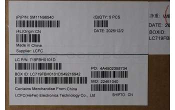 Lenovo 5M11N96540 C-Cover with keyboard, German, Black, UK