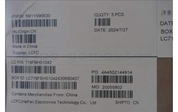 Lenovo 5M11N96630 MECH_ASM FRU KBD CCV BEL BL(CHY) UK BK