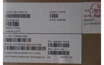 Lenovo 5M11N99118 C-Cover with keyboard, Danish, Black, Backlight, UK