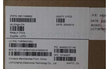 Lenovo 5M11N99852 C-Cover with keyboard, Danish, Black, Backlight, UK