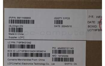 Lenovo 5M11N99855 C-Cover with keyboard, Spanish, Black, Backlight, UK