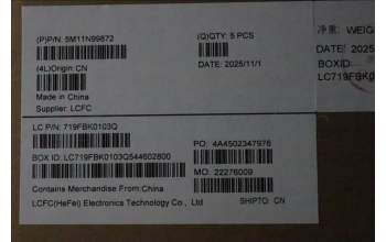 Lenovo 5M11N99872 C-Cover with keyboard, Italian, Black, Backlight, UK