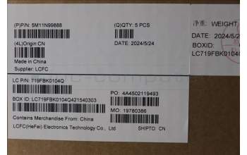 Lenovo 5M11N99888 C-Cover with keyboard, Slovenian, Black, Backlight, UK