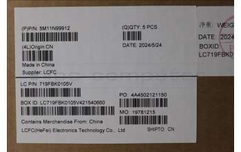 Lenovo 5M11N99912 C-Cover with keyboard, Bulgarian, Black, Backlight, UK