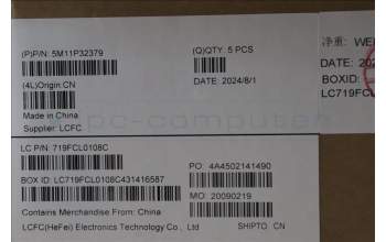 Lenovo 5M11P32379 C-Cover with keyboard, Hebrew, Black, Backlight, US