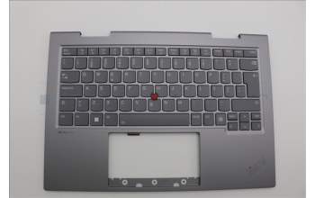 Lenovo 5M11P34983 C-Cover with keyboard, Portuguese, Luna Grey, Fingerprint, WLAN, UK