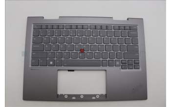 Lenovo 5M11P35005 C-Cover with keyboard, US English Euro, Luna Grey, Fingerprint, WLAN, US