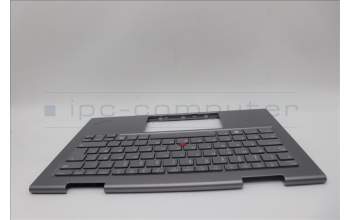 Lenovo 5M11P35018 C-Cover with keyboard, Norwegian, Luna Grey, Fingerprint, WLAN, UK