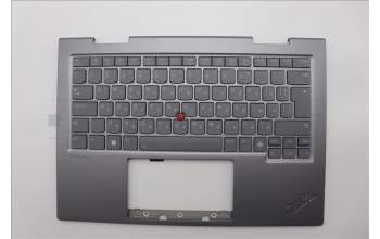 Lenovo 5M11P35073 C-Cover with keyboard, Bulgarian, Luna Grey, Fingerprint, WWAN, UK