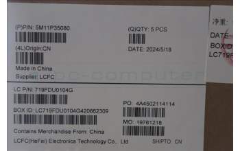 Lenovo 5M11P35080 C-Cover with keyboard, French, Luna Grey, Fingerprint, WWAN, US