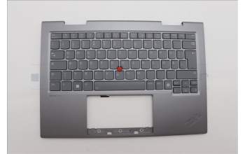 Lenovo 5M11P35082 C-Cover with keyboard,German,Luna Grey,Fingerprint,WWAN