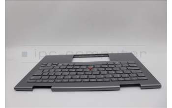 Lenovo 5M11P35092 C-Cover with keyboard, Norwegian, Luna Grey, Fingerprint, WWAN, UK