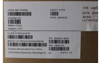 Lenovo 5M11P35094 C-Cover with keyboard, Portuguese, Luna Grey, Fingerprint, WWAN, UK