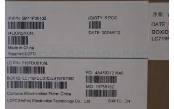 Lenovo 5M11P35102 C-Cover with keyboard, Turkish, Luna Grey, Fingerprint, WWAN, UK