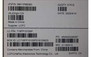 Lenovo 5M11P68383 C-Cover with keyboard, UK English, Black, Backlight, UK