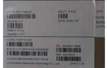 Lenovo 5M11P68416 C-Cover with keyboard, Bulgarian, Black, Backlight, WWAN, SIM, UK