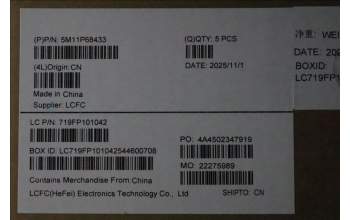 Lenovo 5M11P68433 C-Cover with keyboard, US English Euro, Black, Backlight, WWAN, SIM, US