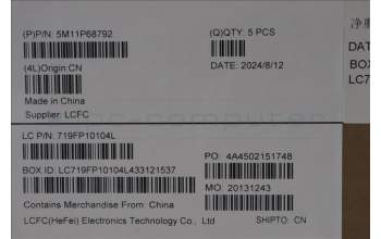 Lenovo 5M11P68792 C-Cover with keyboard, Spanish LA, Black, Backlight, WWAN, SIM, UK