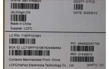 Lenovo 5M11P68825 MECH_ASM BL KB NP BK WW SPA CHY