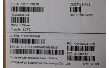 Lenovo 5M11P69278 C-Cover with keyboard, German, Black, Backlight, UK