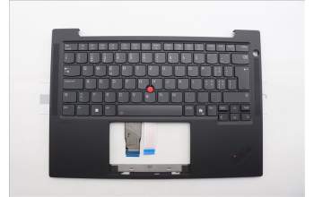 Lenovo 5M11Q53924 C-Cover with keyboard, Switzerland, Black, Backlight, UK