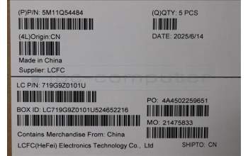 Lenovo 5M11Q54484 C-Cover with keyboard, Belgian, Black, Backlight, UK