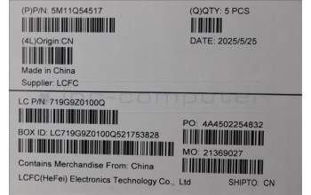 Lenovo 5M11Q54517 C-Cover with keyboard, Czech Slovakian, Black, Backlight, UK