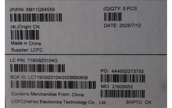 Lenovo 5M11Q54559 C-Cover with keyboard, French, Black, Backlight, US