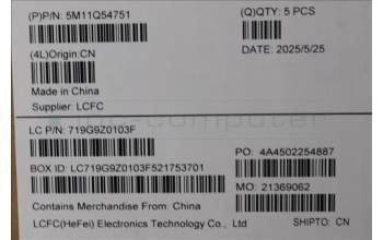 Lenovo 5M11Q54751 C-Cover with keyboard, UK English, Black, Backlight, UK