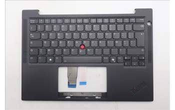 Lenovo 5M11Q54868 C-Cover with keyboard, French, Black, Backlight, US