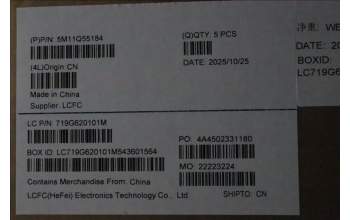 Lenovo 5M11Q55184 C-Cover with keyboard, US English Euro, FingerPrint Reader, US