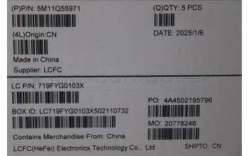 Lenovo 5M11Q55971 C-Cover with keyboard, Danish, Deep Black, FingerPrint Reader, WLAN, UK