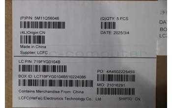 Lenovo 5M11Q56046 MECH_ASM GRP_KBD_BZL_ENG_WW_DB_LTN