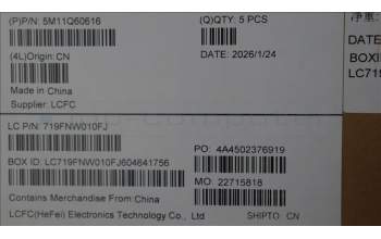 Lenovo 5M11Q60616 C-Cover with keyboard, German, Black, Backlight, UK