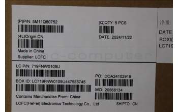 Lenovo 5M11Q60752 C-Cover with keyboard, Czech Slovakian, Black, Backlight, UK