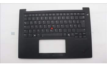 Lenovo 5M11Q60804 C-Cover with keyboard, German, Black, Backlight, Smart Card Reader, UK