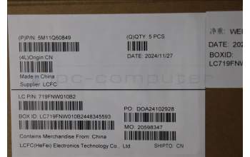 Lenovo 5M11Q60849 C-Cover with keyboard, Portuguese, Black, Backlight, Smart Card Reader, UK