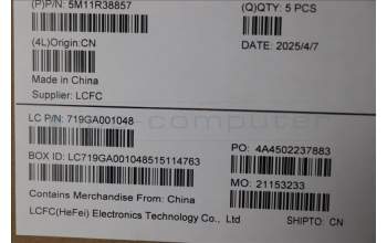 Lenovo 5M11R38857 C-Cover with keyboard, USA English, Luna Grey, FingerPrint Reader, WLAN, US