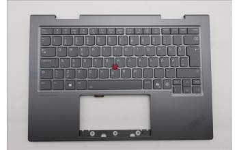 Lenovo 5M11R38859 C-Cover with keyboard, Estonian, Luna Grey, FingerPrint Reader, WLAN, UK