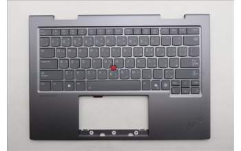 Lenovo 5M11R38918 C-Cover with keyboard, Arabic, Luna Grey, FingerPrint Reader, WLAN, US