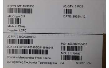 Lenovo 5M11R38936 C-Cover with keyboard, US English Euro, Luna Grey, FingerPrint Reader, WLAN, US