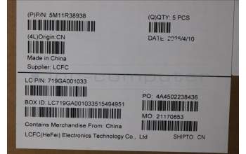 Lenovo 5M11R38938 C-Cover with keyboard, French, Luna Grey, FingerPrint Reader, WLAN, US