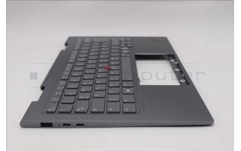 Lenovo 5M11R38942 C-Cover with keyboard, German, Luna Grey, FingerPrint Reader, WLAN, UK